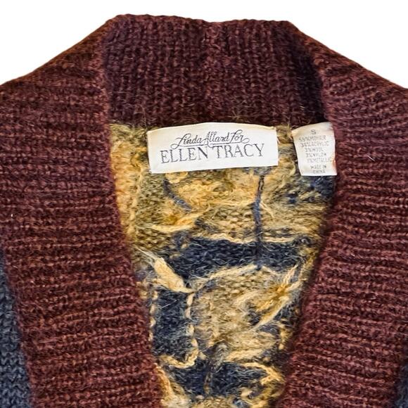 Ellen Tracy Women’s Sz S VTG Navy Mohair Cardigan Sweater 90s Oversized Knit - Picture 5 of 10